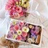 Caja Carton Blanca Floral