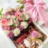 Caja Carton Blanca Floral