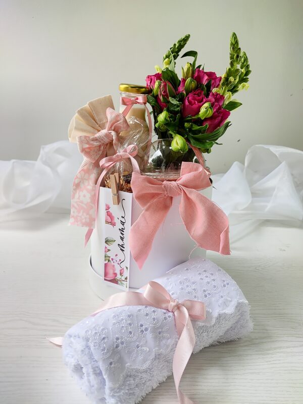 Caja Cilindro Floral 3- Rosse Pastel Caja Cilindro Floral