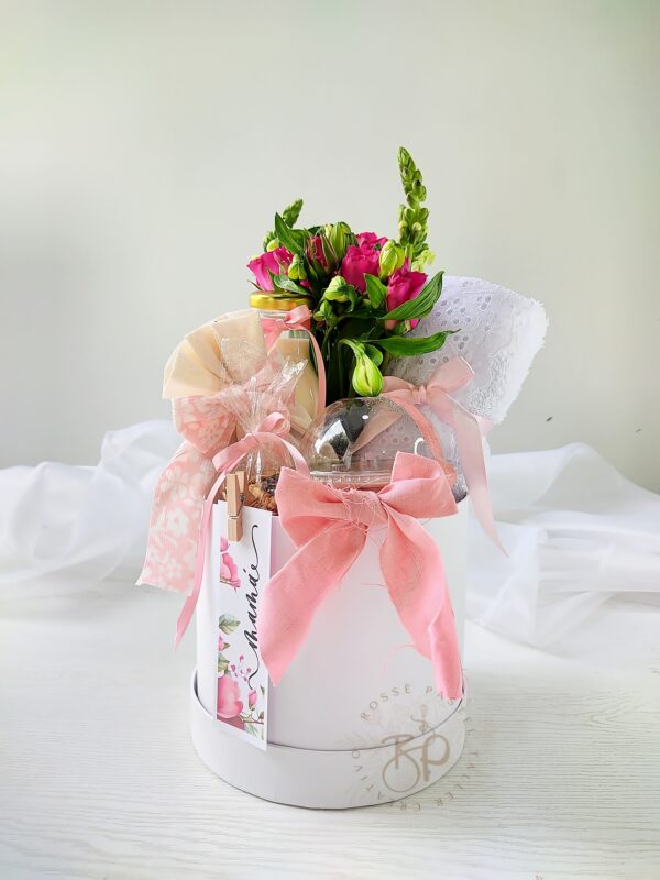 Caja Cilindro Floral 4- Rosse Pastel Caja Cilindro Floral